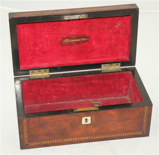 Masonic Interest. A Victorian inlaid mahogany alms box,